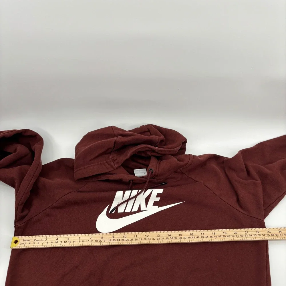 Nike Hoodie Large Brown White Logo Pullover Gorpcore Athleisure Streetwear Sport